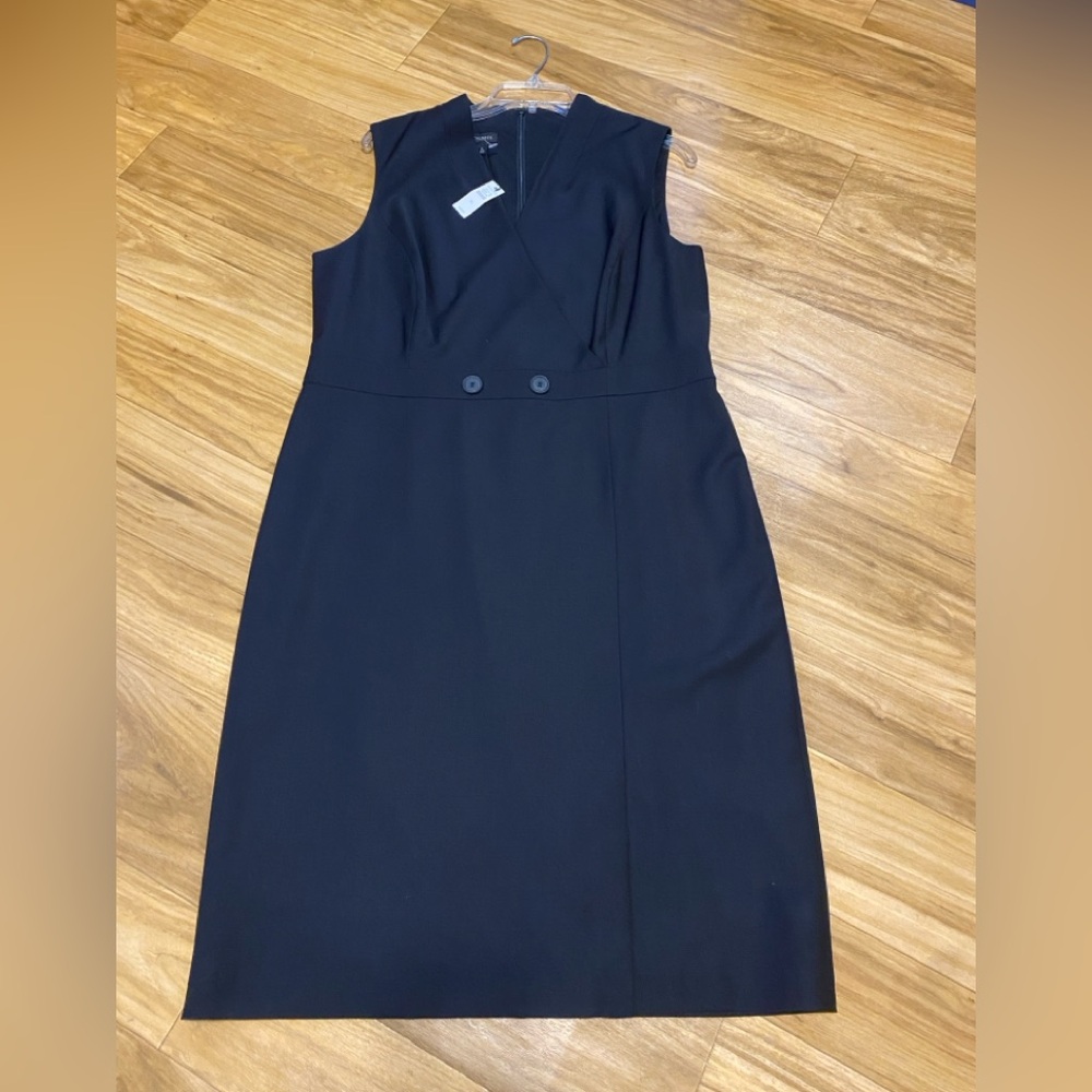 Talbots NWT Elegant Black Sleeveless Dress; size 14